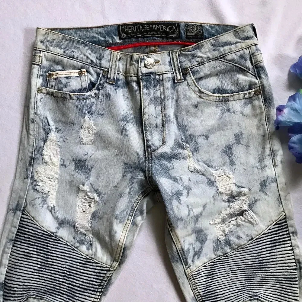 Heritage by America NWOT Light Wash Skinny Jeans Men 34/32